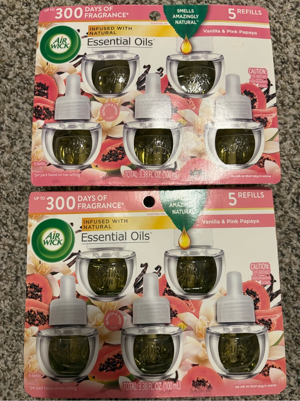 Air wick vanilla and pink papaya refills